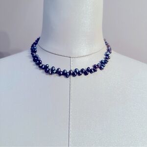 Peacock Black Pearl Necklace, Freshwater Pearl Necklace